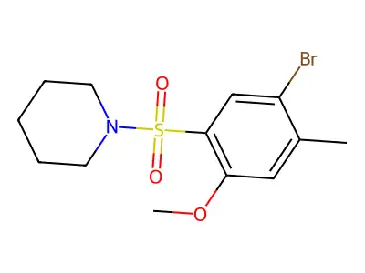 1-(5-Bromo-2-methoxy-4-methylphenyl)sulfonylpiperidine structure