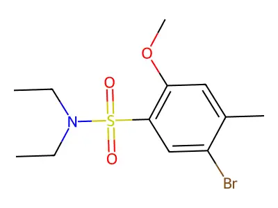 5-bromo-N,N-diethyl-2-methoxy-4-methylbenzenesulfonamide structure