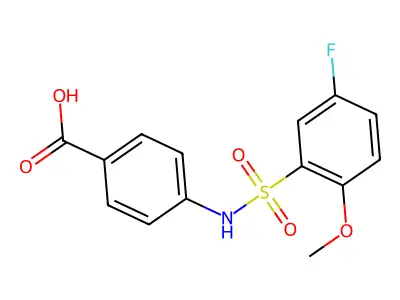 4-{[(5-Fluoro-2-methoxyphenyl)sulfonyl]amino}benzoic acid structure