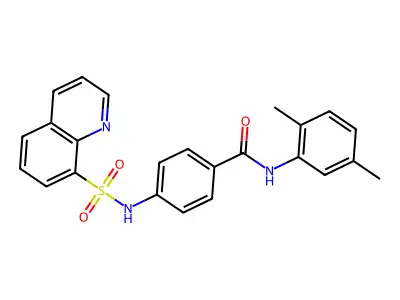 N-(2,5-dimethylphenyl)-4-(quinoline-8-sulfonamido)benzamide structure