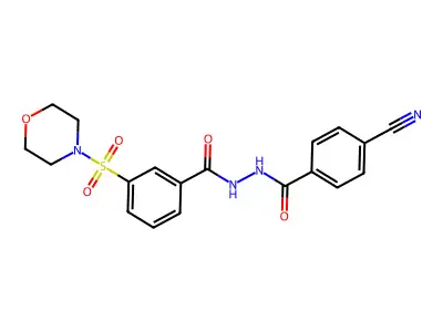 N'-(4-cyanobenzoyl)-3-morpholin-4-ylsulfonylbenzohydrazide structure