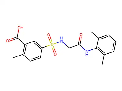 5-({[(2,6-Dimethylphenyl)carbamoyl]methyl}sulfamoyl)-2-methylbenzoic acid structure