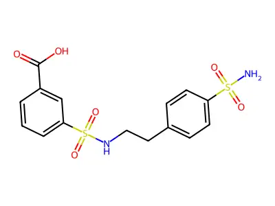 3-{[2-(4-Sulfamoylphenyl)ethyl]sulfamoyl}benzoic acid structure