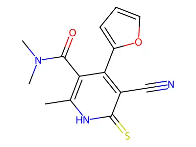5-cyano-4-(furan-2-yl)-N,N,2-trimethyl-6-sulfanylpyridine-3-carboxamide structure