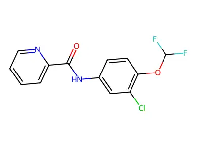 N-[3-chloro-4-(difluoromethoxy)phenyl]pyridine-2-carboxamide structure