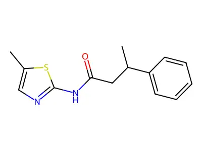 N-(5-methyl-1,3-thiazol-2-yl)-3-phenylbutanamide structure