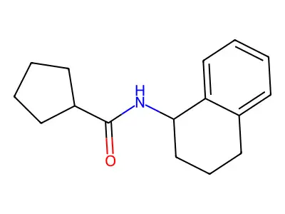 N-(1,2,3,4-tetrahydronaphthalen-1-yl)cyclopentanecarboxamide structure