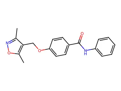 4-[(3,5-dimethyl-1,2-oxazol-4-yl)methoxy]-N-phenylbenzamide structure