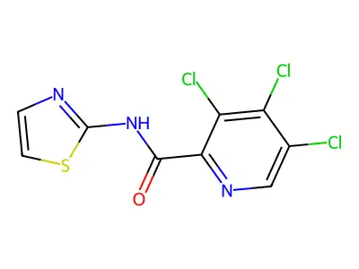 3,4,5-trichloro-N-(1,3-thiazol-2-yl)pyridine-2-carboxamide structure