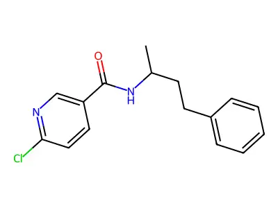 6-chloro-N-(4-phenylbutan-2-yl)pyridine-3-carboxamide structure