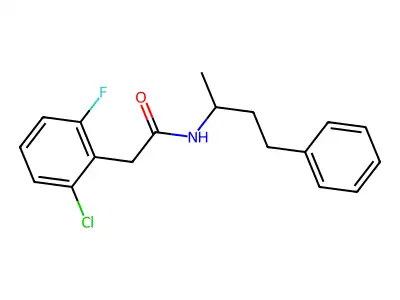 2-(2-chloro-6-fluorophenyl)-N-(4-phenylbutan-2-yl)acetamide structure