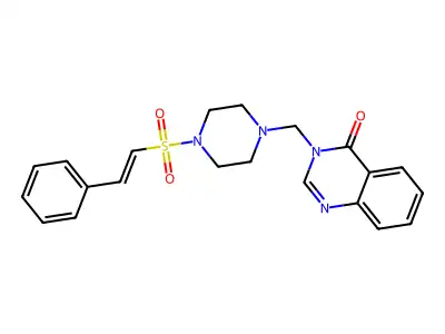 3-{[4-(2-Phenylethenesulfonyl)piperazin-1-yl]methyl}-3,4-dihydroquinazolin-4-one structure