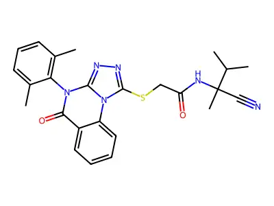 N-(1-cyano-1,2-dimethylpropyl)-2-{[4-(2,6-dimethylphenyl)-5-oxo-4H,5H-[1,2,4]triazolo[4,3-a]quinazolin-1-yl]sulfanyl}acetamide structure