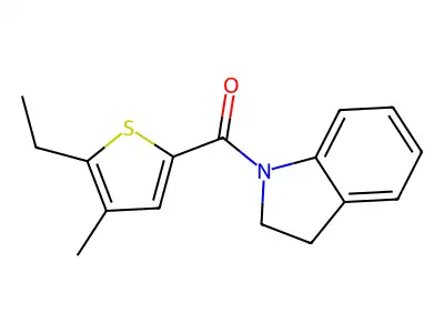 2,3-Dihydroindol-1-yl-(5-ethyl-4-methylthiophen-2-yl)methanone structure