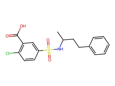 2-Chloro-5-[(4-phenylbutan-2-yl)sulfamoyl]benzoic acid structure