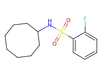 N-cyclooctyl-2-fluorobenzenesulfonamide structure