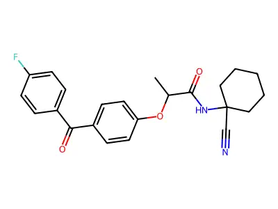 N-(1-Cyanocyclohexyl)-2-(4-(4-fluorobenzoyl)phenoxy)propanamide structure