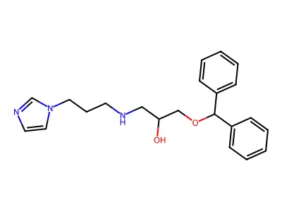 [3-(diphenylmethoxy)-2-hydroxypropyl][3-(1H-imidazol-1-yl)propyl]amine structure