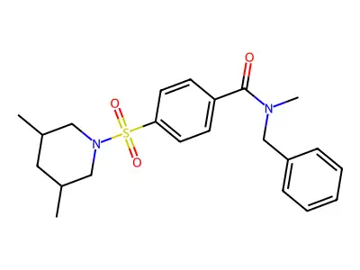 N-benzyl-4-(3,5-dimethylpiperidin-1-yl)sulfonyl-N-methylbenzamide structure
