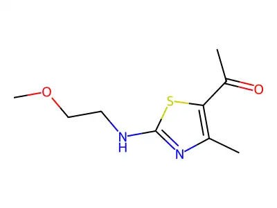 1-[2-(2-Methoxyethylamino)-4-methyl-1,3-thiazol-5-yl]ethanone structure