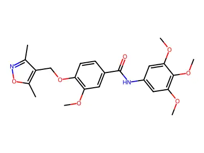 4-[(3,5-dimethyl-1,2-oxazol-4-yl)methoxy]-3-methoxy-N-(3,4,5-trimethoxyphenyl)benzamide structure