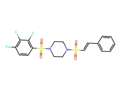 1-(2-Phenylethenesulfonyl)-4-(2,3,4-trifluorobenzenesulfonyl)piperazine structure