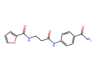N-[3-(4-carbamoylanilino)-3-oxopropyl]furan-2-carboxamide structure