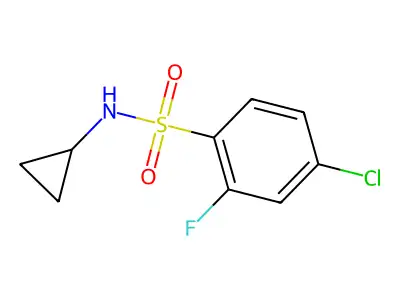 4-chloro-N-cyclopropyl-2-fluorobenzenesulfonamide structure