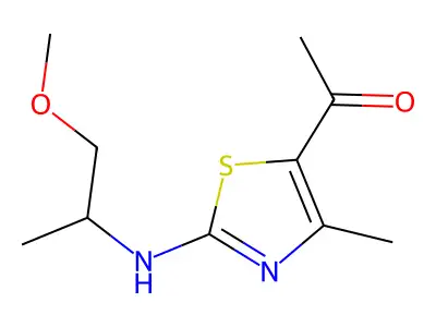 Ethanone, 1-[2-[(2-methoxy-1-methylethyl)amino]-4-methyl-5-thiazolyl]- structure