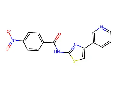 4-nitro-N-(4-pyridin-3-yl-1,3-thiazol-2-yl)benzamide structure