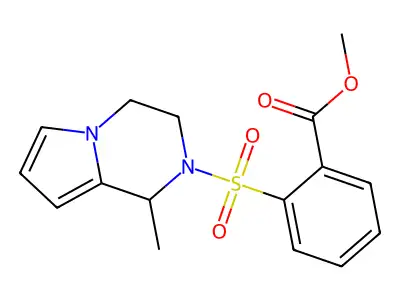 methyl 2-[(1-methyl-3,4-dihydro-1H-pyrrolo[1,2-a]pyrazin-2-yl)sulfonyl]benzoate structure
