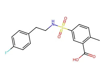 5-{[2-(4-Fluorophenyl)ethyl]sulfamoyl}-2-methylbenzoic acid structure