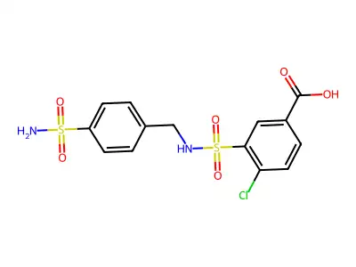 4-Chloro-3-{[(4-sulfamoylphenyl)methyl]sulfamoyl}benzoic acid structure
