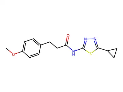N-(5-cyclopropyl-1,3,4-thiadiazol-2-yl)-3-(4-methoxyphenyl)propanamide structure