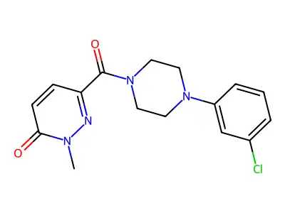 6-[4-(3-Chlorophenyl)piperazine-1-carbonyl]-2-methyl-2,3-dihydropyridazin-3-one structure