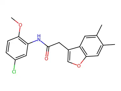 N-(5-chloro-2-methoxyphenyl)-2-(5,6-dimethyl-1-benzofuran-3-yl)acetamide structure
