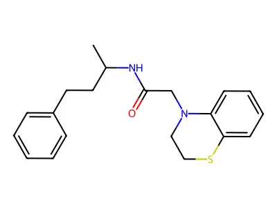 2-(2,3-dihydro-1,4-benzothiazin-4-yl)-N-(4-phenylbutan-2-yl)acetamide structure