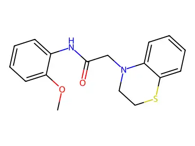 2-(2,3-dihydro-1,4-benzothiazin-4-yl)-N-(2-methoxyphenyl)acetamide structure