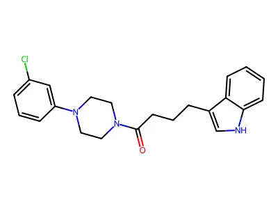1-[4-(3-chlorophenyl)piperazin-1-yl]-4-(1H-indol-3-yl)butan-1-one structure