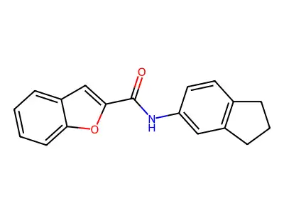 N-(2,3-Dihydro-1H-inden-5-yl)benzofuran-2-carboxamide structure