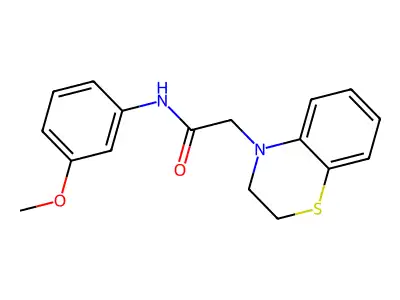 2-(2,3-dihydro-1,4-benzothiazin-4-yl)-N-(3-methoxyphenyl)acetamide structure