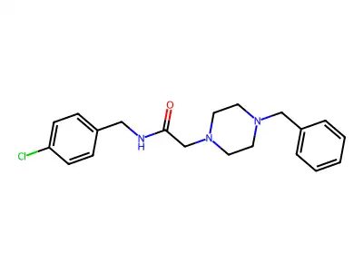 2-(4-benzylpiperazin-1-yl)-N-[(4-chlorophenyl)methyl]acetamide structure