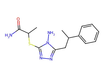 2-[[4-Amino-5-(2-phenylpropyl)-1,2,4-triazol-3-yl]sulfanyl]propanamide structure