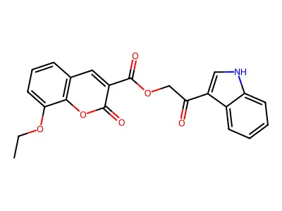 2-(1H-indol-3-yl)-2-oxoethyl 8-ethoxy-2-oxo-2H-chromene-3-carboxylate structure