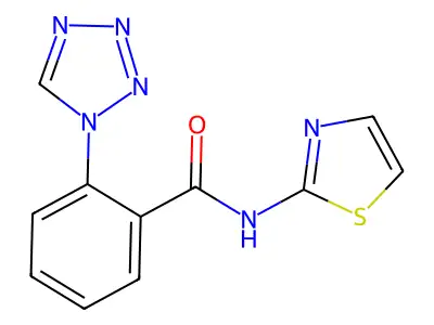 2-(1H-四唑-1基)-N-(1,3-噻唑-2基)苯甲酰胺 structure