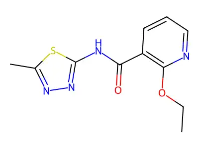 2-ethoxy-N-(5-methyl-1,3,4-thiadiazol-2-yl)pyridine-3-carboxamide structure