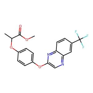 Propanoic acid, 2-(4-((6-(trifluoromethyl)-2-quinoxalinyl)oxy)phenoxy)-, methyl ester structure
