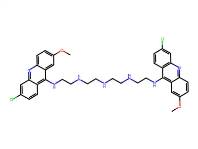 N-(2-((6-Chloro-2-methoxy-9-acridinyl)amino)ethyl)-N'-(2-((2-((6-chloro-2-methoxy-9-acridinyl)amino)ethyl)amino)ethyl)-1,2-ethanediamine structure