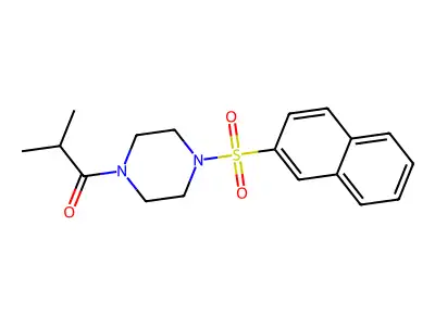 2-Methyl-1-(4-naphthalen-2-ylsulfonylpiperazin-1-yl)propan-1-one structure