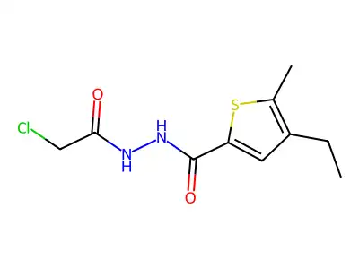 N'-(2-chloroacetyl)-4-ethyl-5-methylthiophene-2-carbohydrazide structure